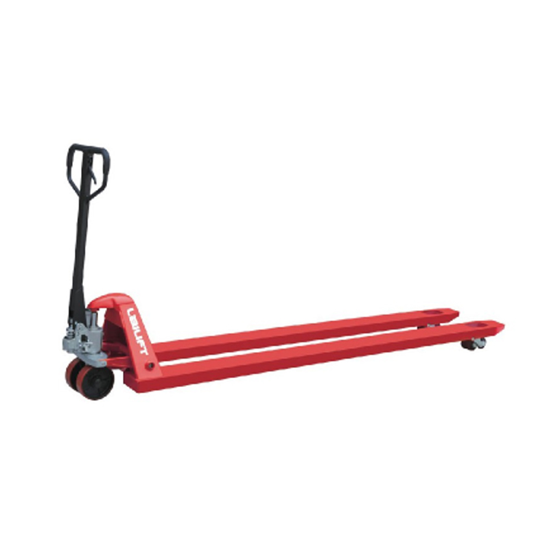 Macaco de paletes manual com garfo extra longo